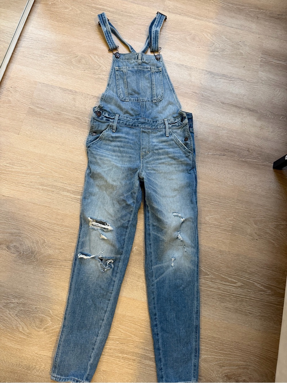 Abercrombie & Fitch Light Blue Denim overall- Small